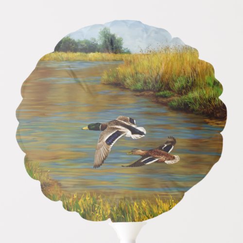 Mallard Ducks Flying Over Pond Balloon