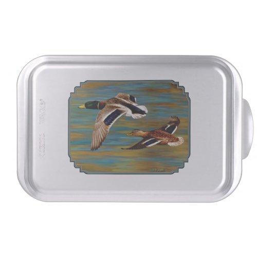 Mallard Ducks Flying Over Pond Cake Pan