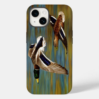 Mallard Ducks Flying Over Pond iPhone 14 Case