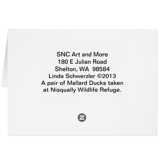 Mallard Ducks -Frameable Art Cards (Back Horizontal)