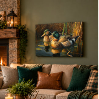 Mallard Ducks Gallery Wrap Canvas 36x24