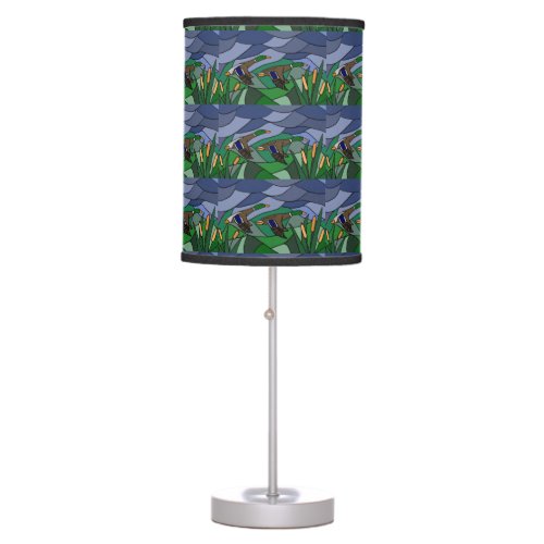 Mallard Ducks in Flight Art Table Lamp