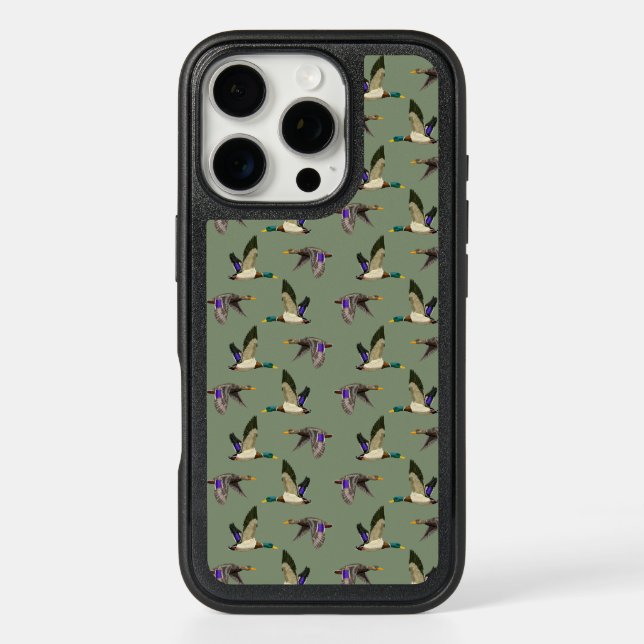 Mallard ducks in flight  otterbox iPhone case (Back)