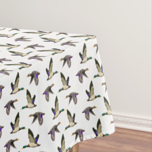 Mallard ducks in flight tablecloth