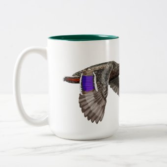 Mallard Ducks In Flight Two-tone Coffee Mug 