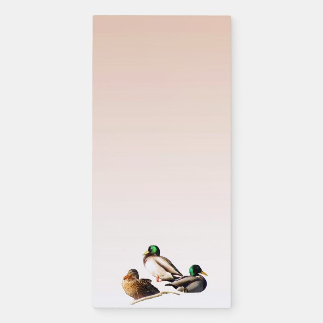 Mallard Ducks Magnetic Fridge Notepad