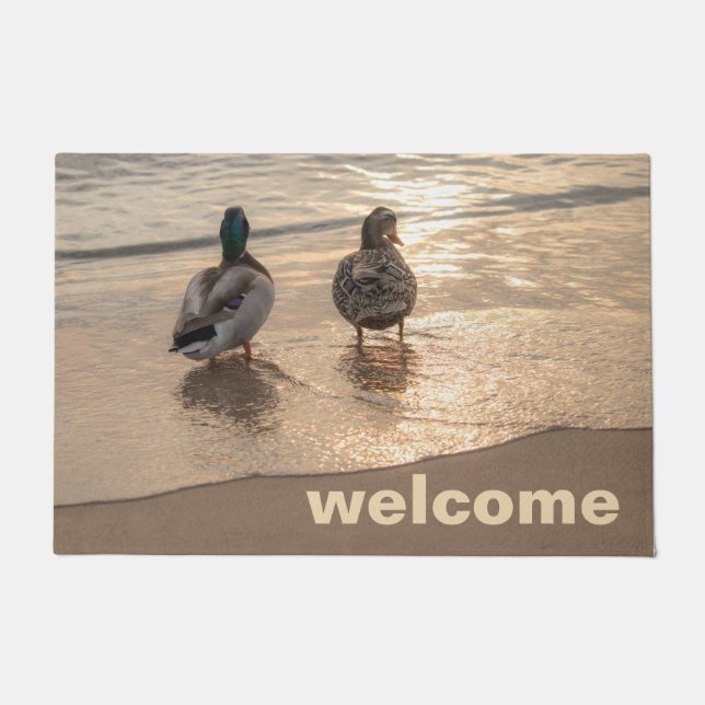 Mallard Ducks on Beach Doormat (Front)