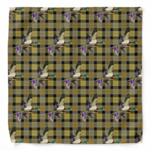 Mallard Ducks On Plaid Bandana