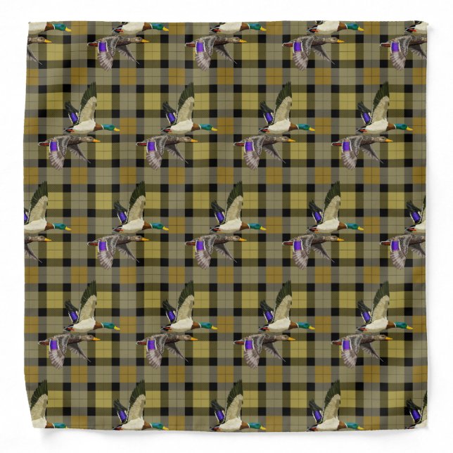 Mallard Ducks On Plaid Bandana (Front)