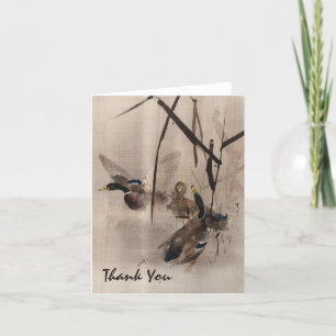 Mallard Ducks Thank You Card Blank Inside