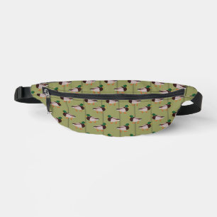 Mallard Ducks with Olive Green Stripes Fanny Pack