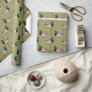 Mallard Ducks with Olive Green Stripes Wrapping Paper