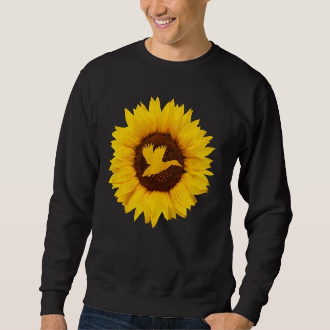 Mallard  For Women Men Duck Bird Drake Sunflower Sweatshirt (Front)