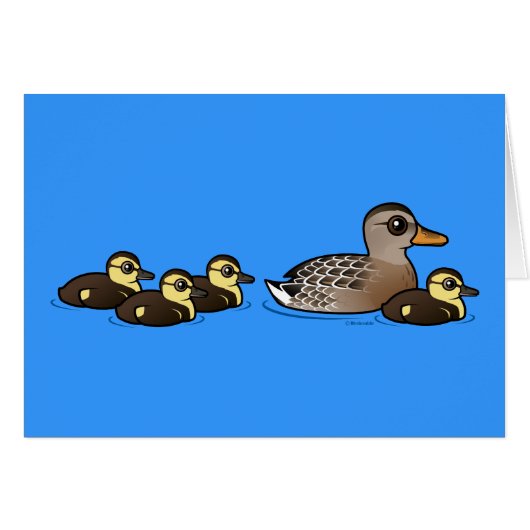 Mallard & four ducklings cards (Front Horizontal)