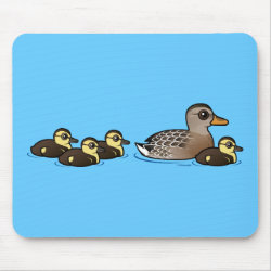 Mallard & four ducklings Mousepad
