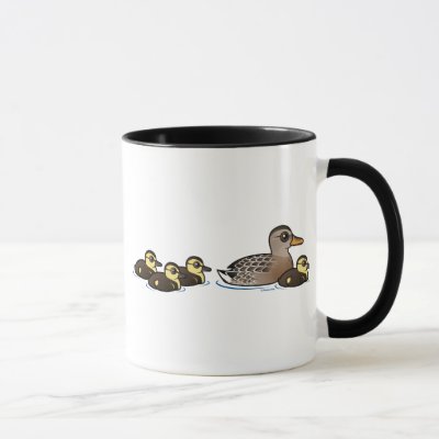 Mallard &amp; four ducklings mug