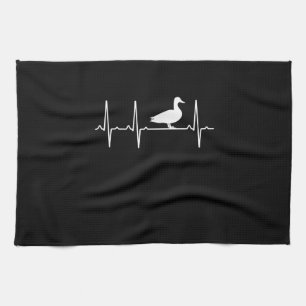 Mallard Heartbeat Gift For Men Women Duck Bird Kitchen Towel