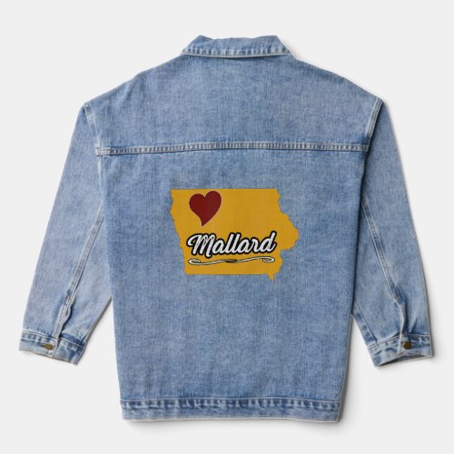 MALLARD IOWA IA USA  Cute Souvenir Merch  US City  Denim Jacket