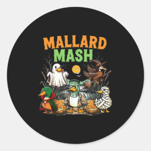 Mallard Mash Funny Y Duck Soky Ghost Hunting Hallo Classic Round Sticker