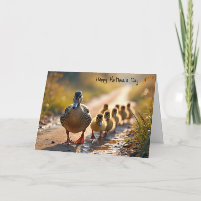 Mallard Mother Duck For Mother's Day Card (Front)