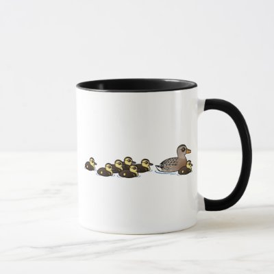 Mallard &amp; seven ducklings mug