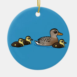 Mallard & three ducklings Circle Ornament