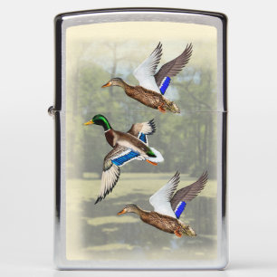 Mallards Flying Through Swamp Zippo Lighter
