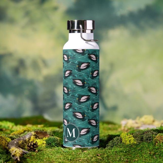 Mallards Swimming in the Water Pattern Bottle (Outdoor)