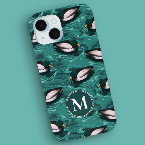 Mallards Swimming in the Water Pattern iPhone 15 Case