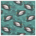 Mallards Swimming in the Water Pattern Fabric