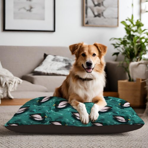 Mallards Swimming in the Water Pattern Pet Bed
