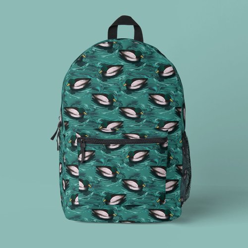 Mallards Swimming in the Water Pattern Printed Backpack