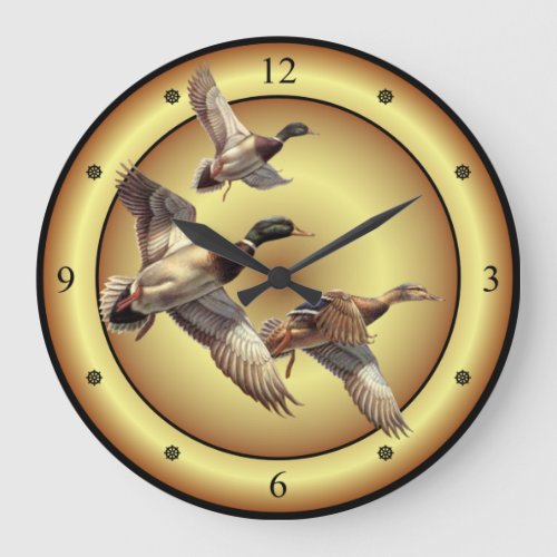Mallards  Wild Ducks  Anas platyrhynchos    Large Clock
