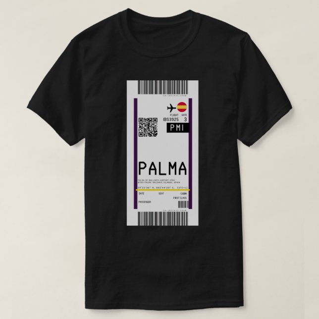 Mallorca airport (PMI) Boarding Pass rickrolled   T-Shirt (Design Front)