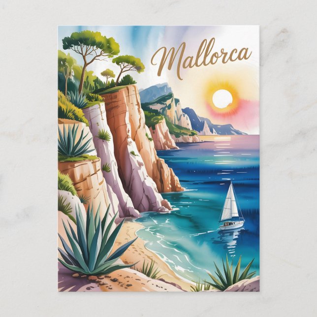 Mallorca Aquarell painting watercolor Postcard (Front)