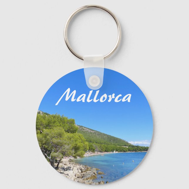 Mallorca Beach and Bay of Formentor Photo Souvenir Keychain (Front)