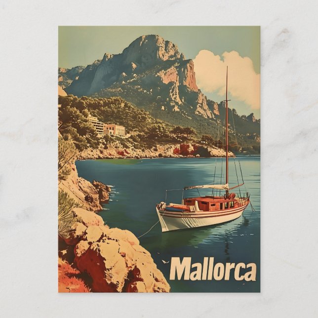 Mallorca Coastal Bliss Vintage Postcard (Front)