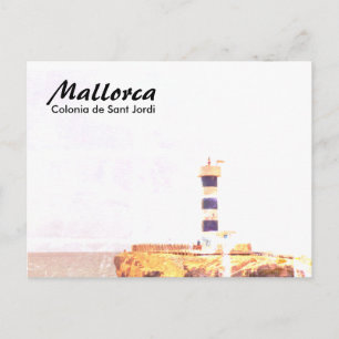 Mallorca Colonia de Sant Jordi Lighthouse Art Postcard