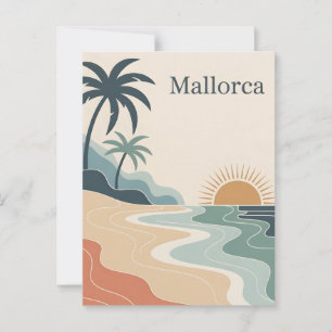 Mallorca minimalistic vintage postcard