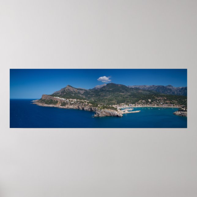 Mallorca - Panorama of Port de Soller Poster (Front)