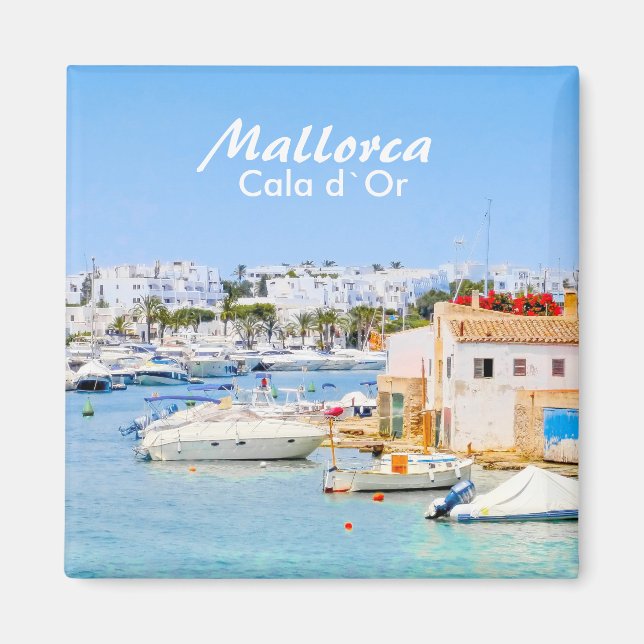Mallorca Port of Cala d`Or Souvenir Magnet (Front)
