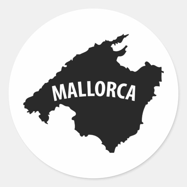 mallorca spain contour icon classic round sticker (Front)