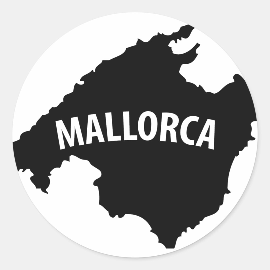 mallorca spain contour icon classic round sticker | Zazzle
