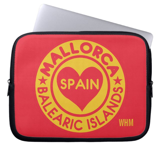MALLORCA Spain custom monogram laptop sleeves (Front)