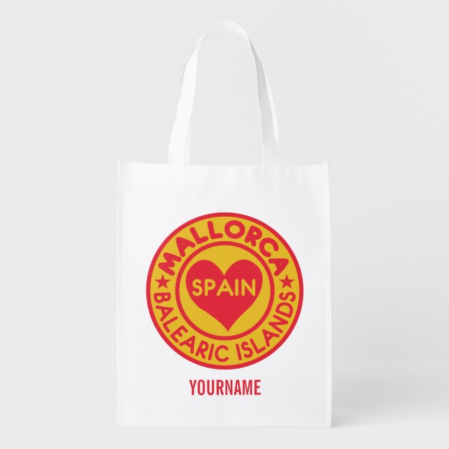 MALLORCA Spain custom monogram reusable bag (Front)