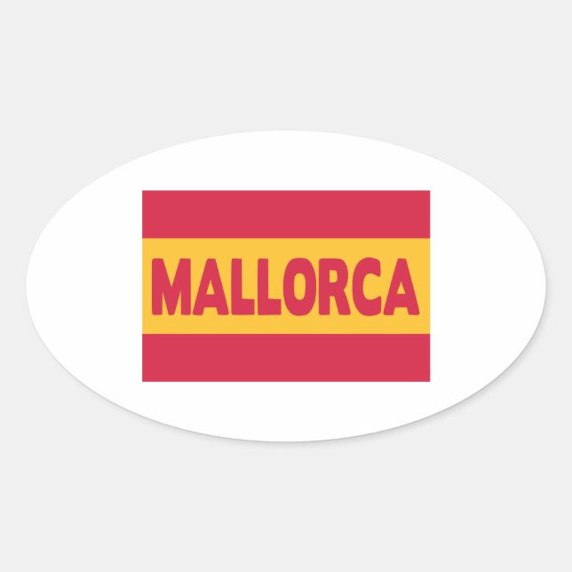 Mallorca Spain flag Oval Sticker (Front)