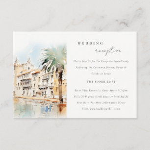 Mallorca Spain Landscape Wedding Reception Enclosure Card