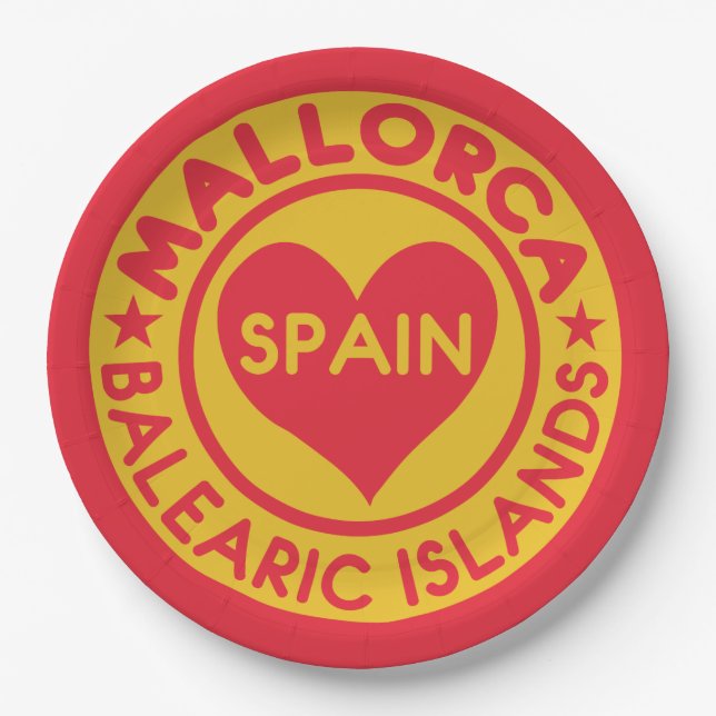 MALLORCA Spain paper plates (Front)