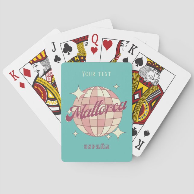 Mallorca Spain pink blue summer holiday  Poker Cards (Back)