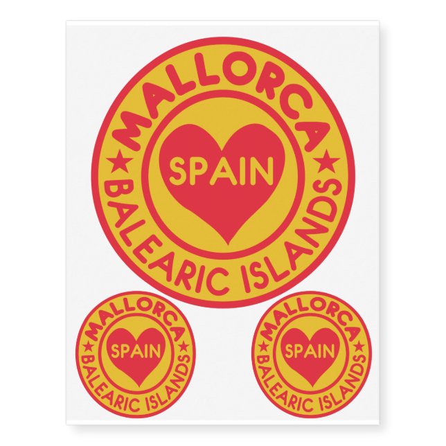 MALLORCA Spain temporary tattoos (Front)